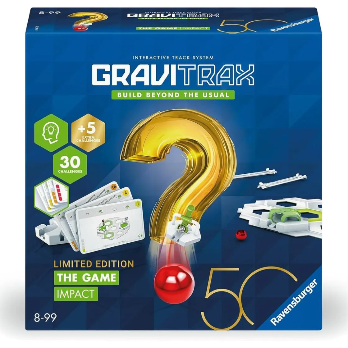 RAVENSBURGER IBÉRICA Ravensburger - Gravitrax The Game: Impact - 50° Triángulo Azul, Juego De Lógica, Pistas De Canicas, ㅤ