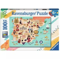 RAVENSBURGER IBÉRICA Ravensburger - Mapa de España y Portugal - Puzzle 100 piezas XXL* Juegos Y Puzzles