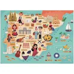 RAVENSBURGER IBÉRICA Ravensburger - Mapa de España y Portugal - Puzzle 100 piezas XXL* Juegos Y Puzzles