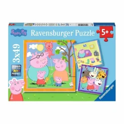 RAVENSBURGER IBÉRICA Ravensburger - Peppa Pig - Pack 3 puzzles 49 piezas