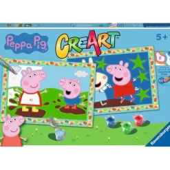 RAVENSBURGER IBÉRICA Ravensburger - Peppa Pig - Kit para pintar por números con dos tablas preimpresas y pincel ㅤ* Arte Y Manualidades