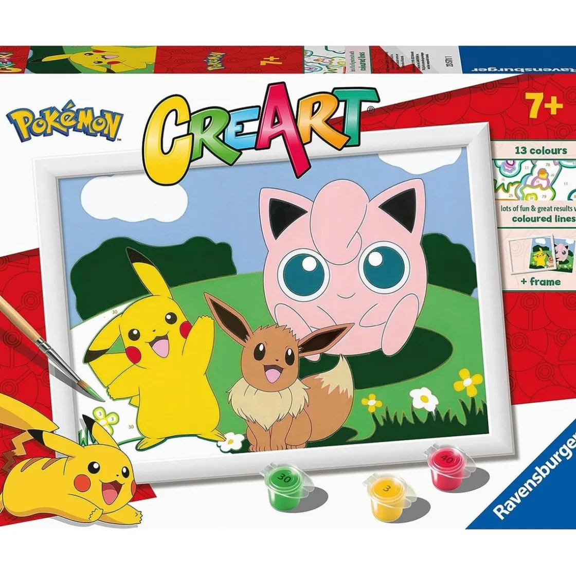RAVENSBURGER IBÉRICA Ravensburger - Pokemon - Kit creativo para pintar por números Pokémon Classic Serie D ㅤ