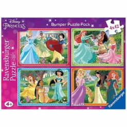 RAVENSBURGER IBÉRICA Ravensburger - Princesas Disney - Pack 4 puzzles 42 piezas