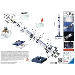 VTECH Ravensburger - Puzzle 3D Apollo Saturn V Rocket, 440 piezas ㅤ