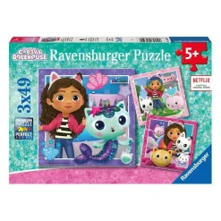 RAVENSBURGER IBÉRICA Ravensburger - Puzzle 3x49 piezas Gabby's Dollhouse, colección multicolor ㅤ