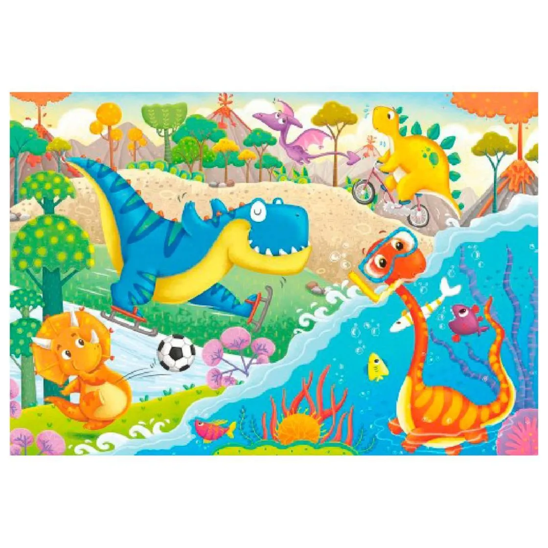 RAVENSBURGER IBÉRICA Ravensburger - Puzzle 2x12 pzs Dinosaurios juguetones