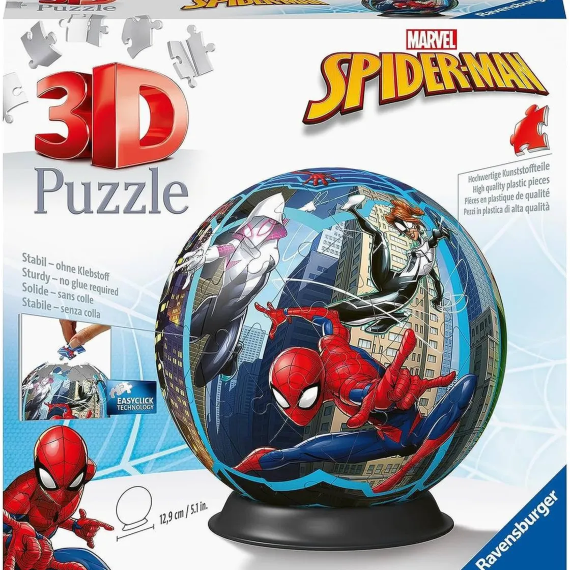 DICKIE TOYS Ravensburger - Spider-man - Puzzle 3D Spider-Man Ball, 72 piezas ㅤ