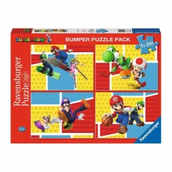 RAVENSBURGER IBÉRICA Ravensburger - Super Mario - Pack 4 puzzles 100 piezas