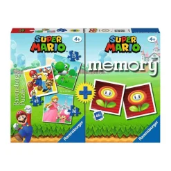 RAVENSBURGER IBÉRICA Ravensburger-Super Mario-Pack juego de memoria + 3 puzzles