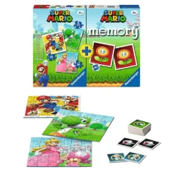 RAVENSBURGER IBÉRICA Ravensburger-Super Mario-Pack juego de memoria + 3 puzzles