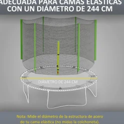 SPORTNOW Red de seguridad para trampolín Ø244 Verde