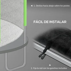 SPORTNOW Red de seguridad para trampolín Ø305 Verde