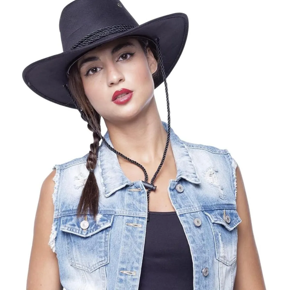 RUBIE'S - Sombrero cowboy negro para disfraces de Adulto ㅤ* Disfraces|Halloween