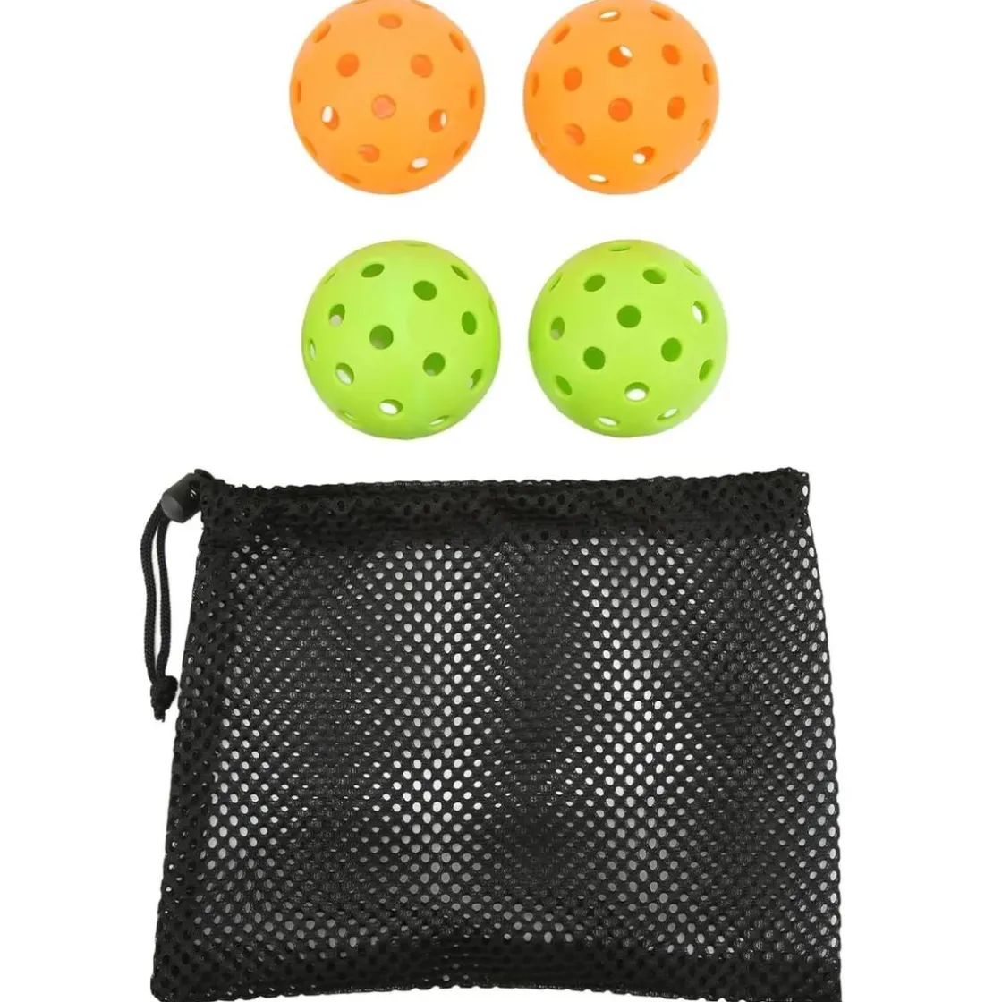 DEVESSPORT Set 4 pelotas de pickleball con bolsa-red