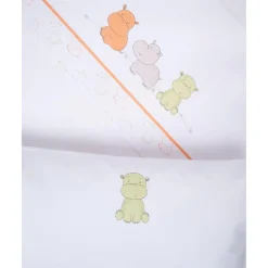 Prenatal Set de 3 piezas de sábanas con estampado de hipopótamos