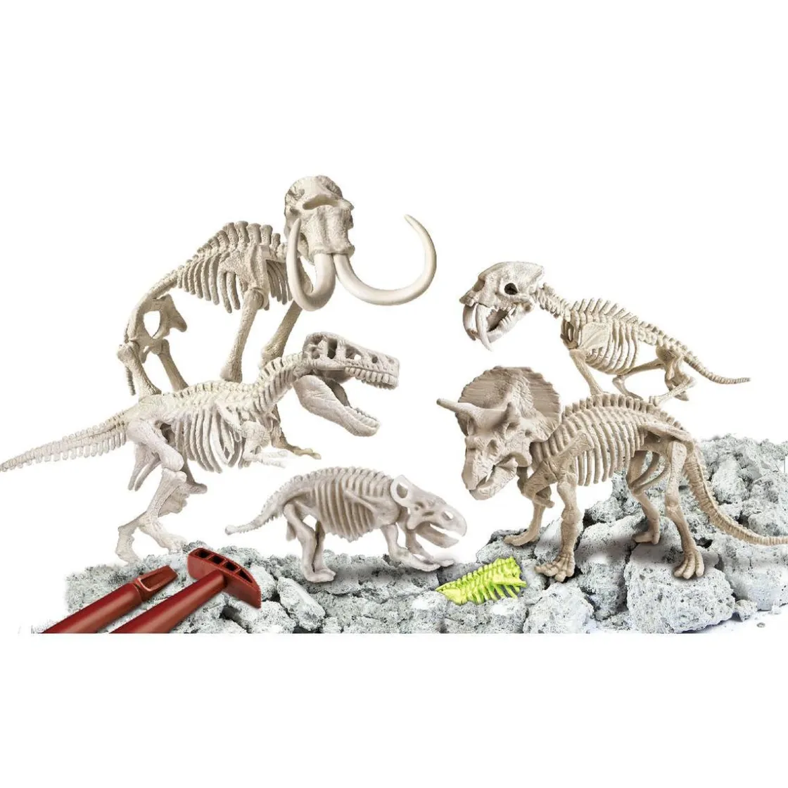 CLEMENTONI Set de Excavación Dinosaurios 5 en 1