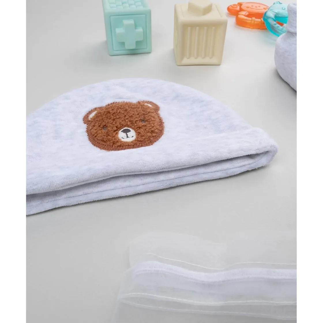 Prenatal Set de Gorro y Patucos para Bebé Niño en Gris