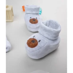 Prenatal Set de Gorro y Patucos para Bebé Niño en Gris