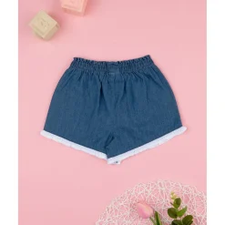 Prenatal Shorts de chambray/sangallo para niña