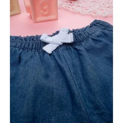 Prenatal Shorts de chambray/sangallo para niña
