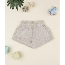 Prenatal Shorts de pana beige con bordados para niña
