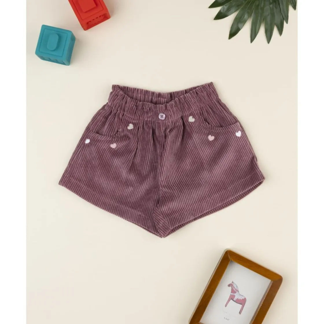 Prenatal Shorts de pana rosa antiguo para niña* Niña·Bebé Niña 3-36 Meses|Bebé Niña 3-36 Meses·Vaqueros, Pantalones Y Petos