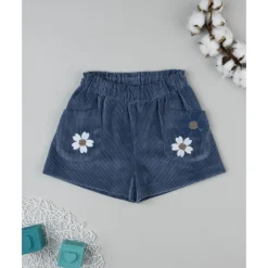 Prenatal Shorts niña azul con flores