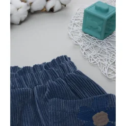 Prenatal Shorts niña azul con flores