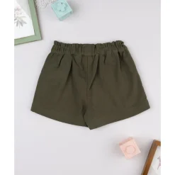 Prenatal Shorts verdes de niña con bordados