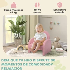 AIYAPLAY Sillón infantil Arcoíris Rosa