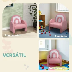 AIYAPLAY Sillón infantil Arcoíris Rosa