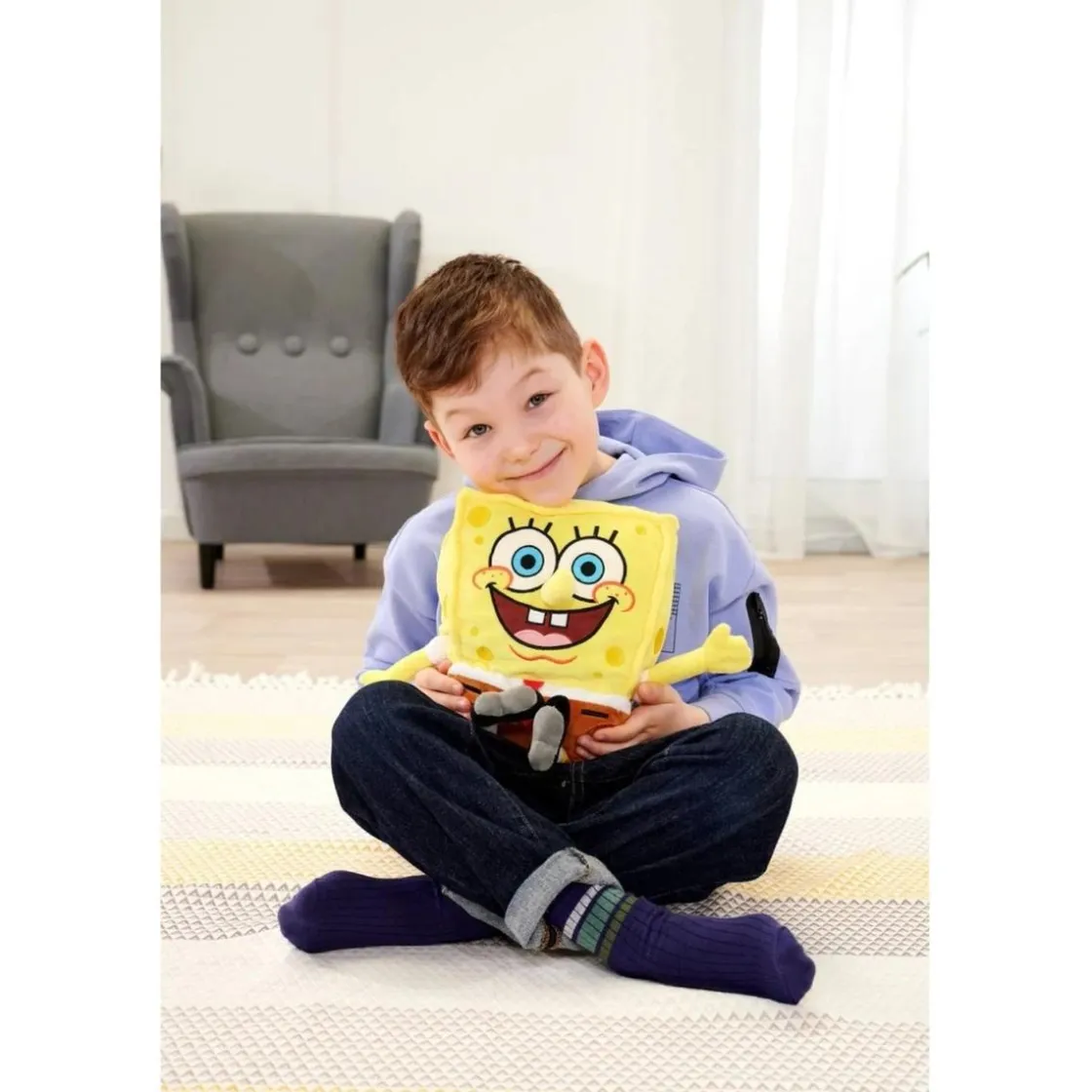 SIMBA TOYS Simba - Bob Esponja - Peluche Bob Esponja 35cm, material suave y relleno reciclado ㅤ