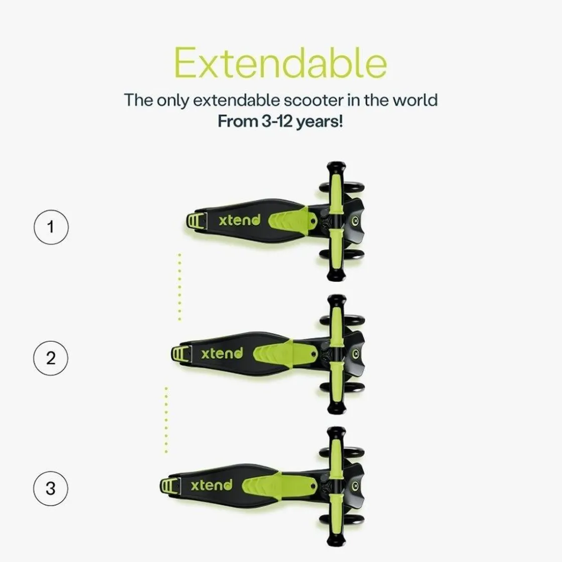 SMARTRIKE Xtend Scooter Lime – Patinete evolutivo