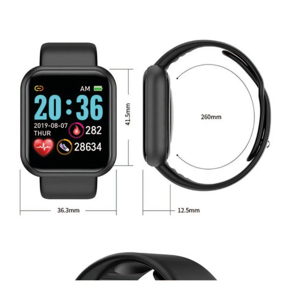 KLACK EUROPE Smartwatch Reloj inteligente L8 Negro