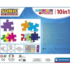 CLEMENTONI Sonic - Puzzles 10 en 1 Supercolor