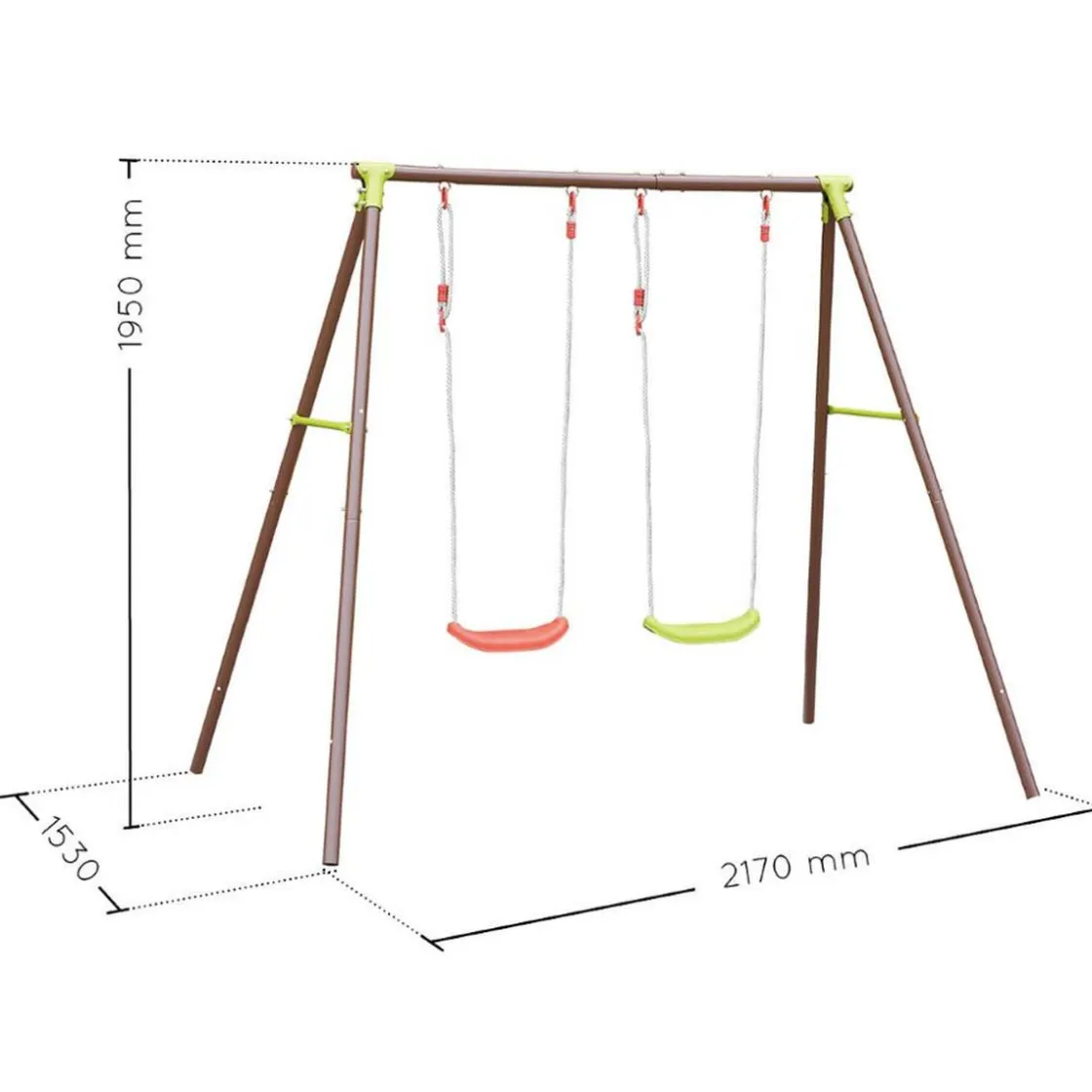 SOULET - Columpio de acero Acier Malo 2 balancines