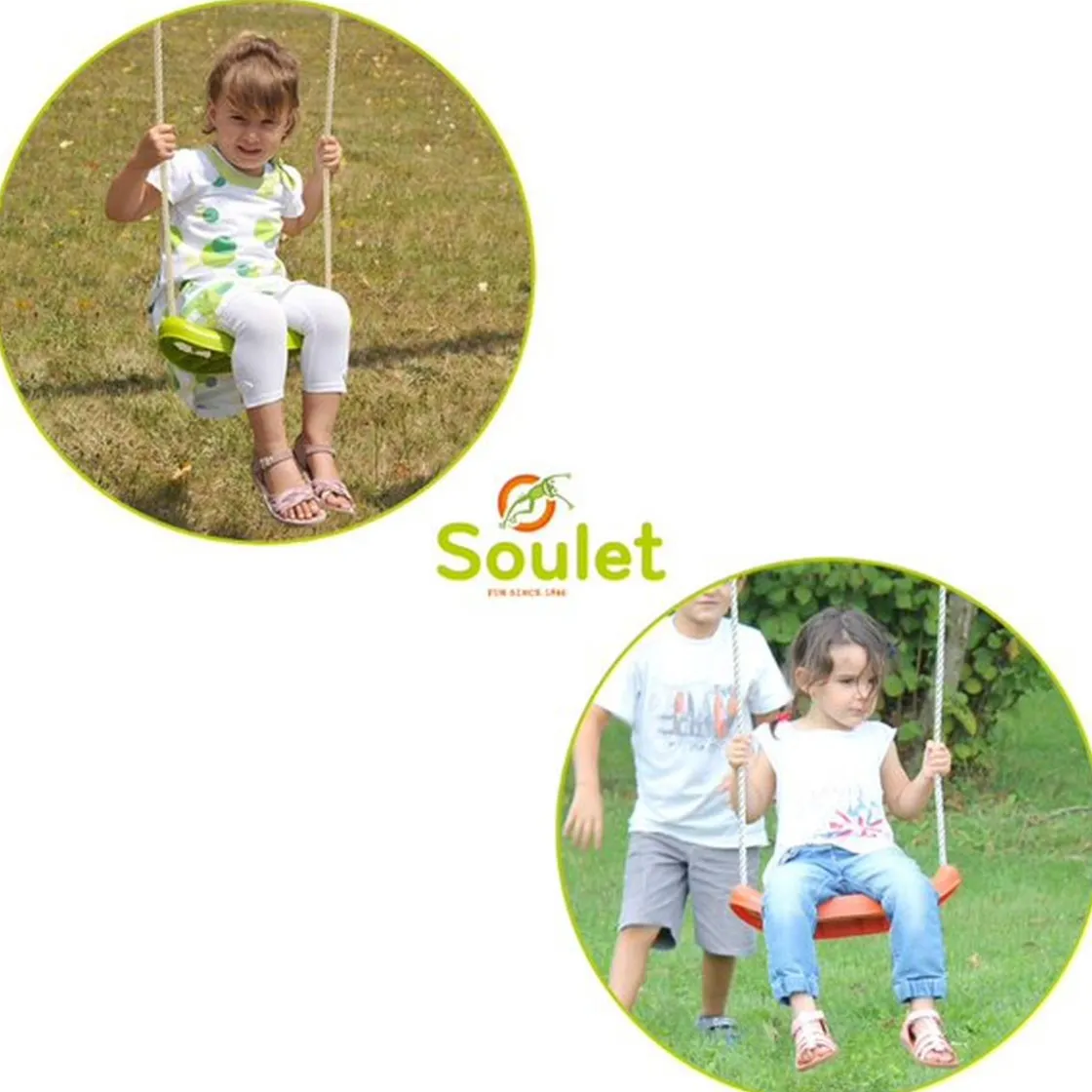 SOULET - Columpio de acero Acier Malo 2 balancines