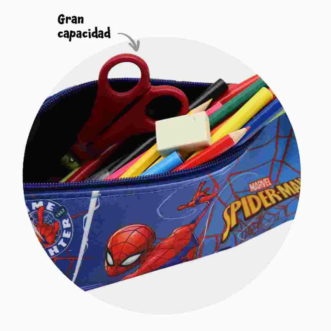 SPIDERMAN - Portatodo redondo* Material Escolar