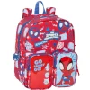 SAFTA Spidey - Mochila con bolsillos adaptable a carro - Colección Rescue* Material Escolar