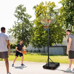 Outsunny Sportnow - Canasta de baloncesto altura ajustable de 178-208 cm Amarillo y Negro* Deportes