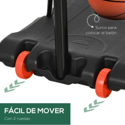 Outsunny Sportnow - Canasta de baloncesto altura ajustable de 178-208 cm Amarillo y Negro* Deportes