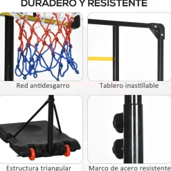 Outsunny Sportnow - Canasta de baloncesto altura ajustable de 178-208 cm Amarillo y Negro* Deportes
