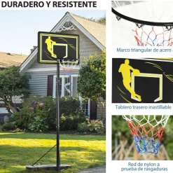 Outsunny Sportnow - Canasta de baloncesto altura ajustable de 260-305 cm Negro* Deportes