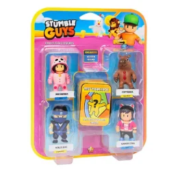 BIZAK Stumble Guys - Pack 4 figuras + figura misteriosa (varios modelos)