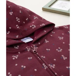 Prenatal Sudadera burdeos con estampado de flores para niña