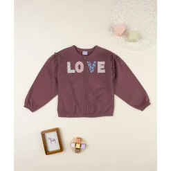 Prenatal Sudadera de niña rosa con estampado Love