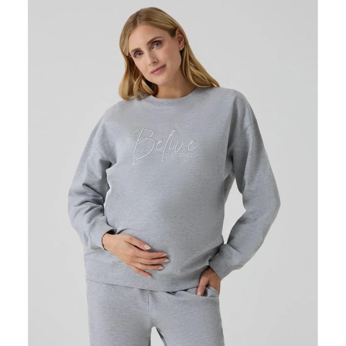 Prenatal Sudadera gris premamá con bordado
