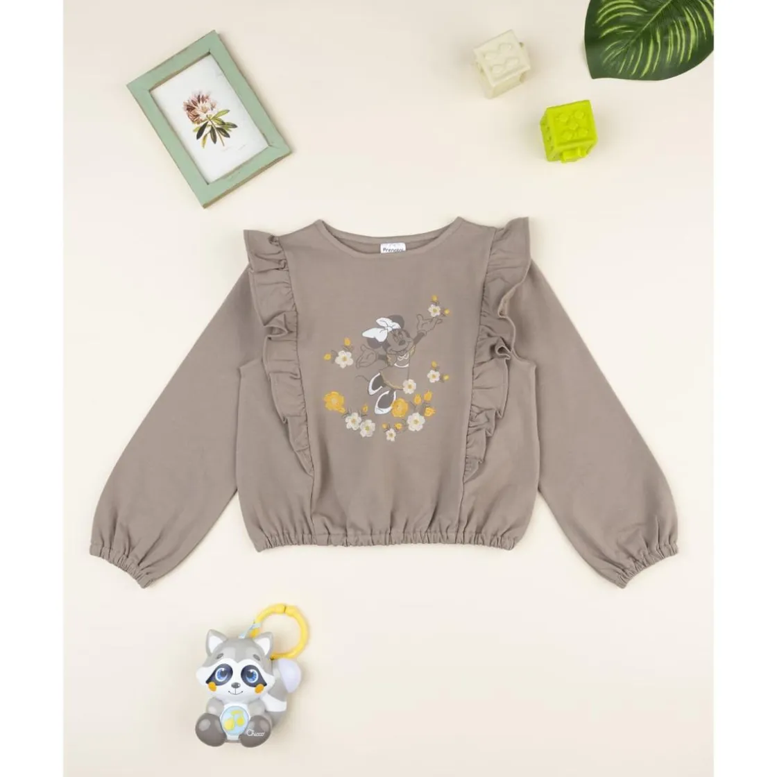 Prenatal Sudadera marrón para niña con estampado de Minnie* Niña 2-10 Años·Abrigos Y Plumíferos|Niña·Niña 2-10 Años