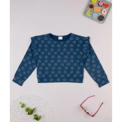 Prenatal Sudadera niña azul margaritas* Niña 2-10 Años·Abrigos Y Plumíferos|Niña·Niña 2-10 Años