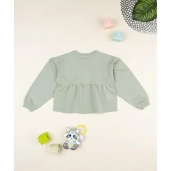 Prenatal Sudadera niña verde con margaritas